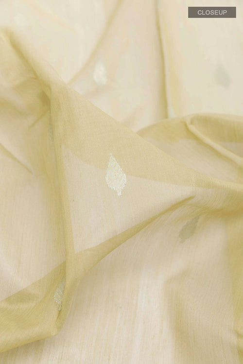 Beige Blended Chanderi Silk Cotton Saree
