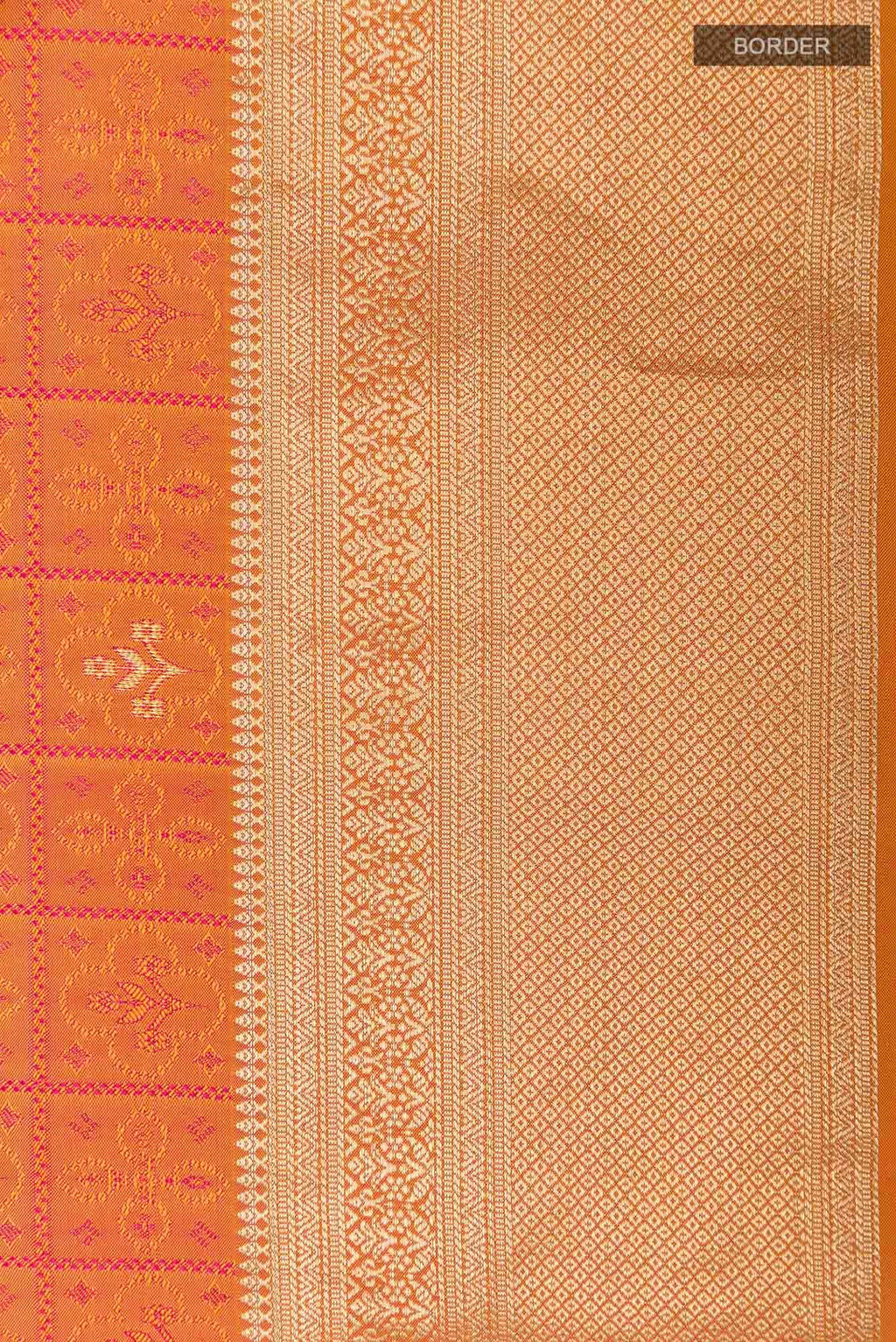 Brick Orange Soft Silk Saree