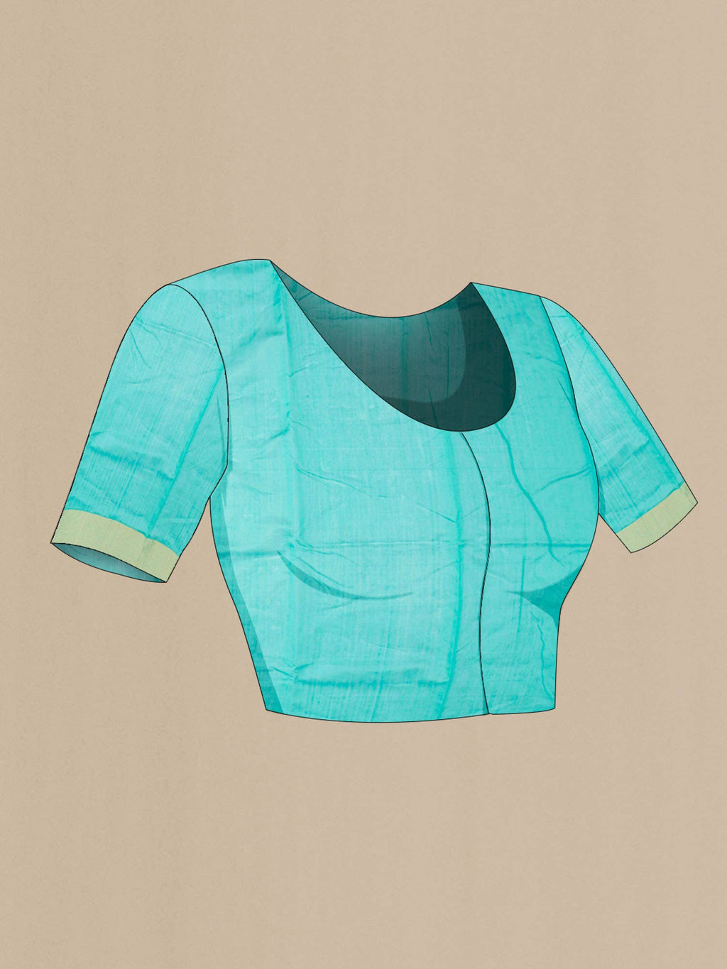 Turquoise Chanderi Silk Cotton Saree