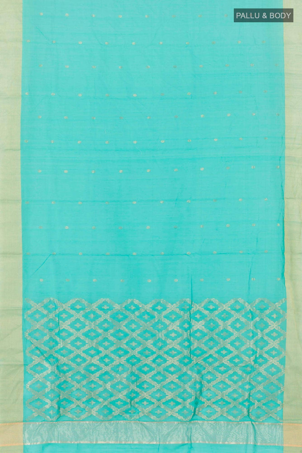 Turquoise Chanderi Silk Cotton Saree