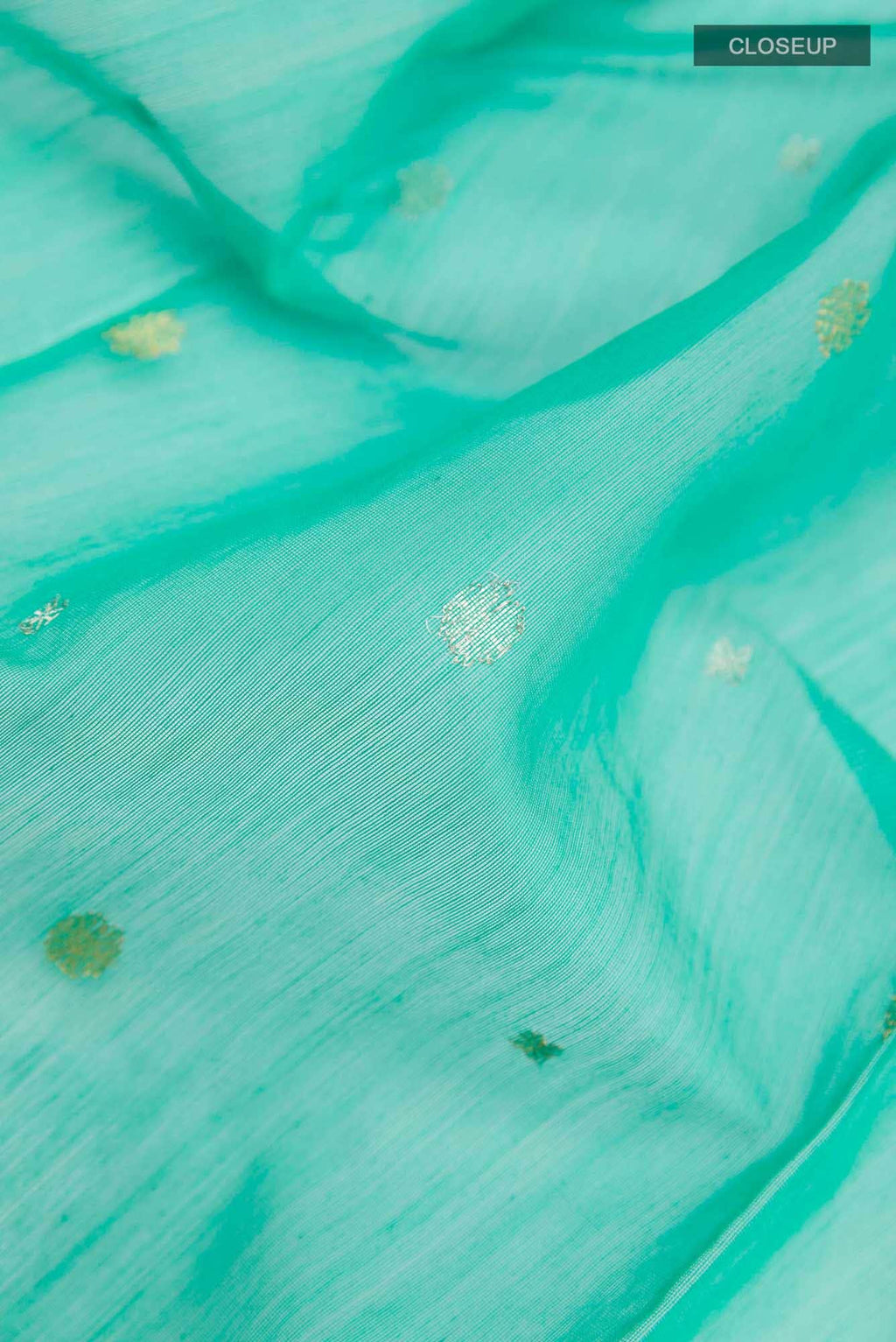 Sea Green Chanderi Silk Cotton Saree