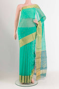 Sea Green Chanderi Silk Cotton Saree