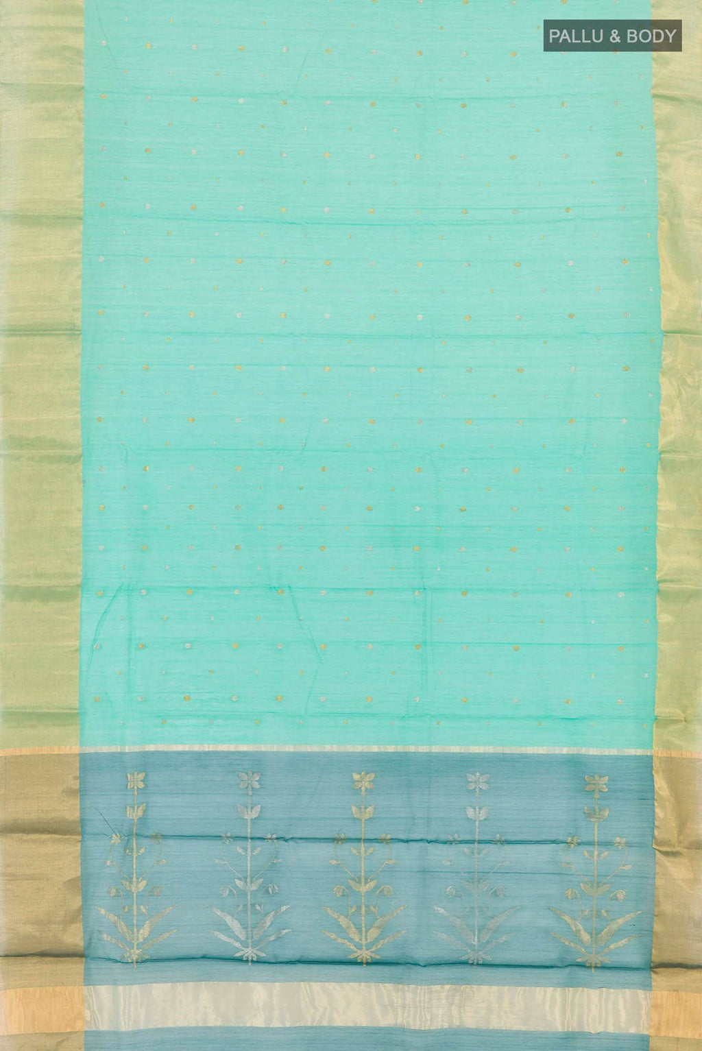 Sea Green Chanderi Silk Cotton Saree