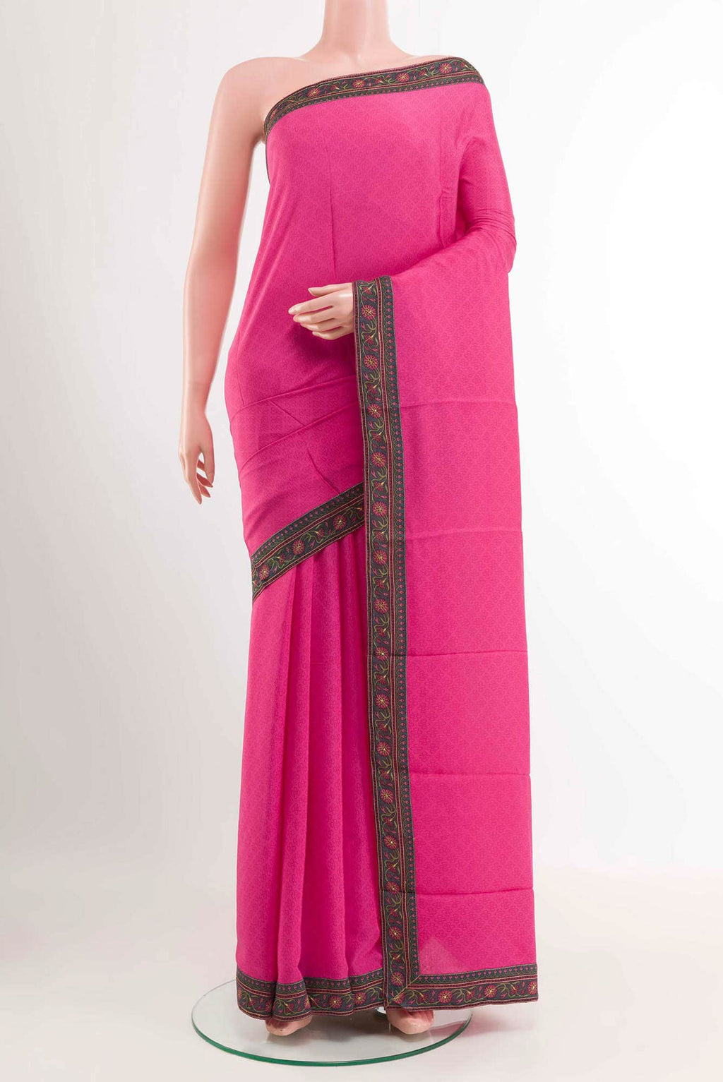 Pink Mysore Crepe Saree