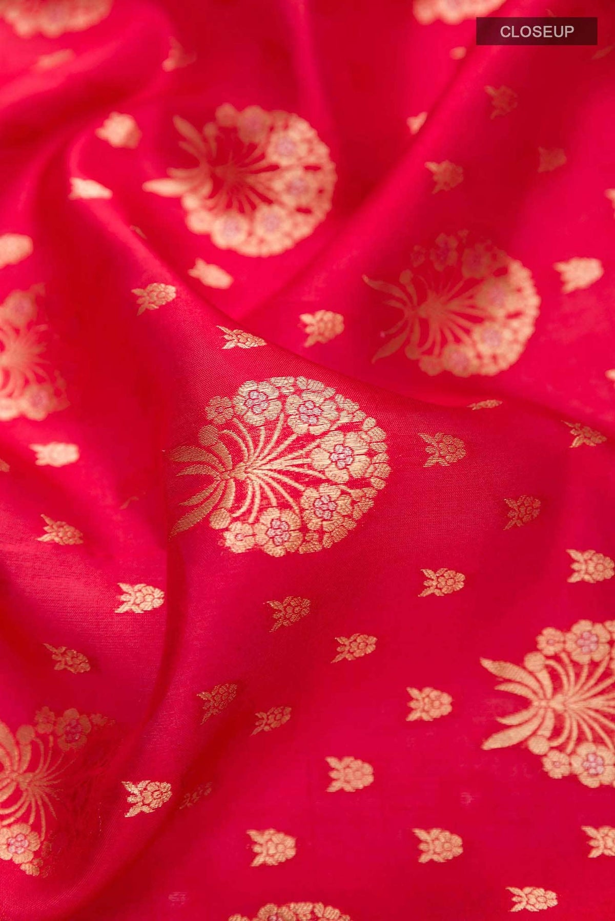 Red Banarasi Kora Silk Saree