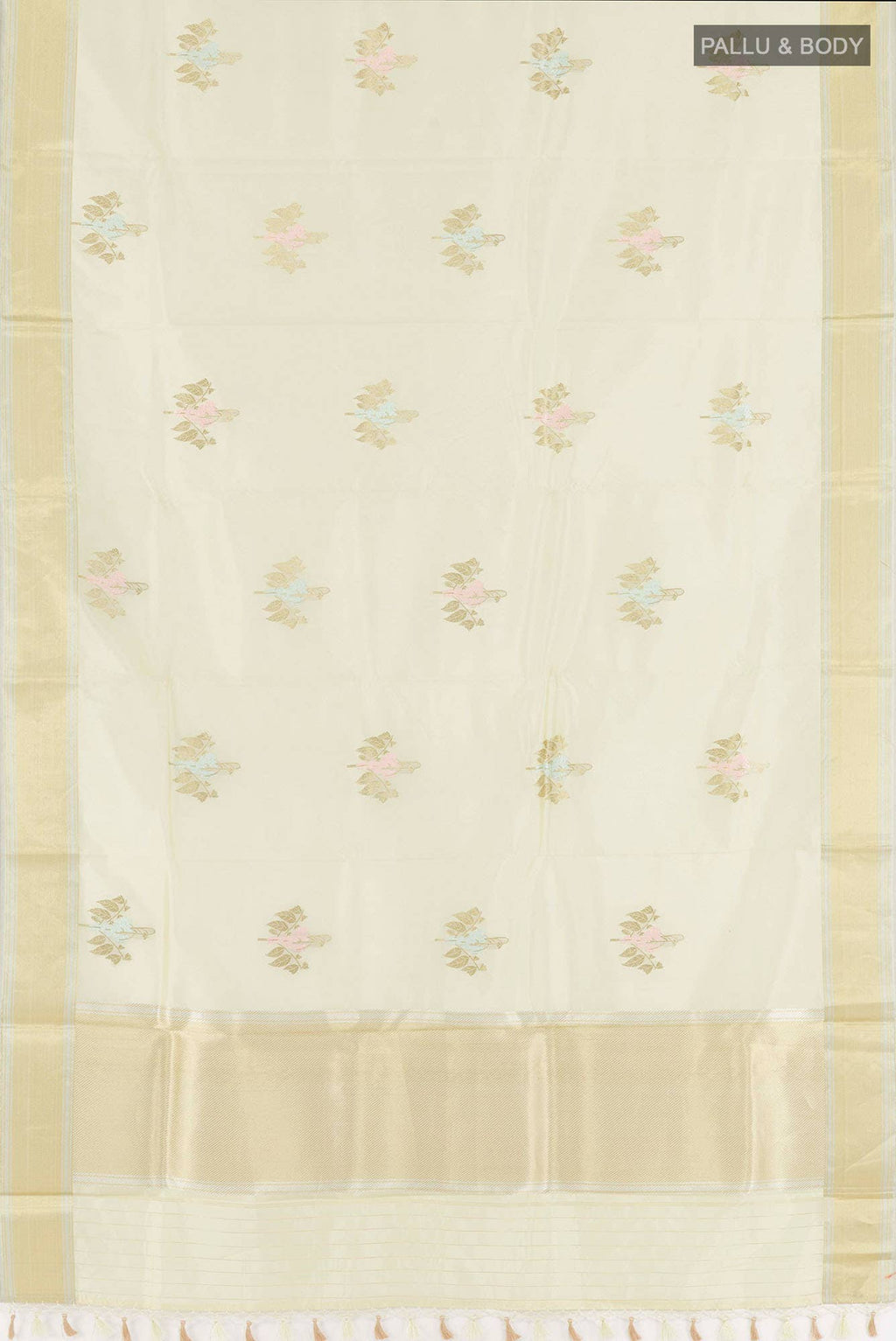Off White Banarasi Silk Saree
