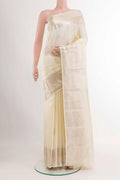Off White Kanchipuram Silk Saree