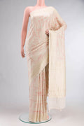Beige Tussar Silk Saree
