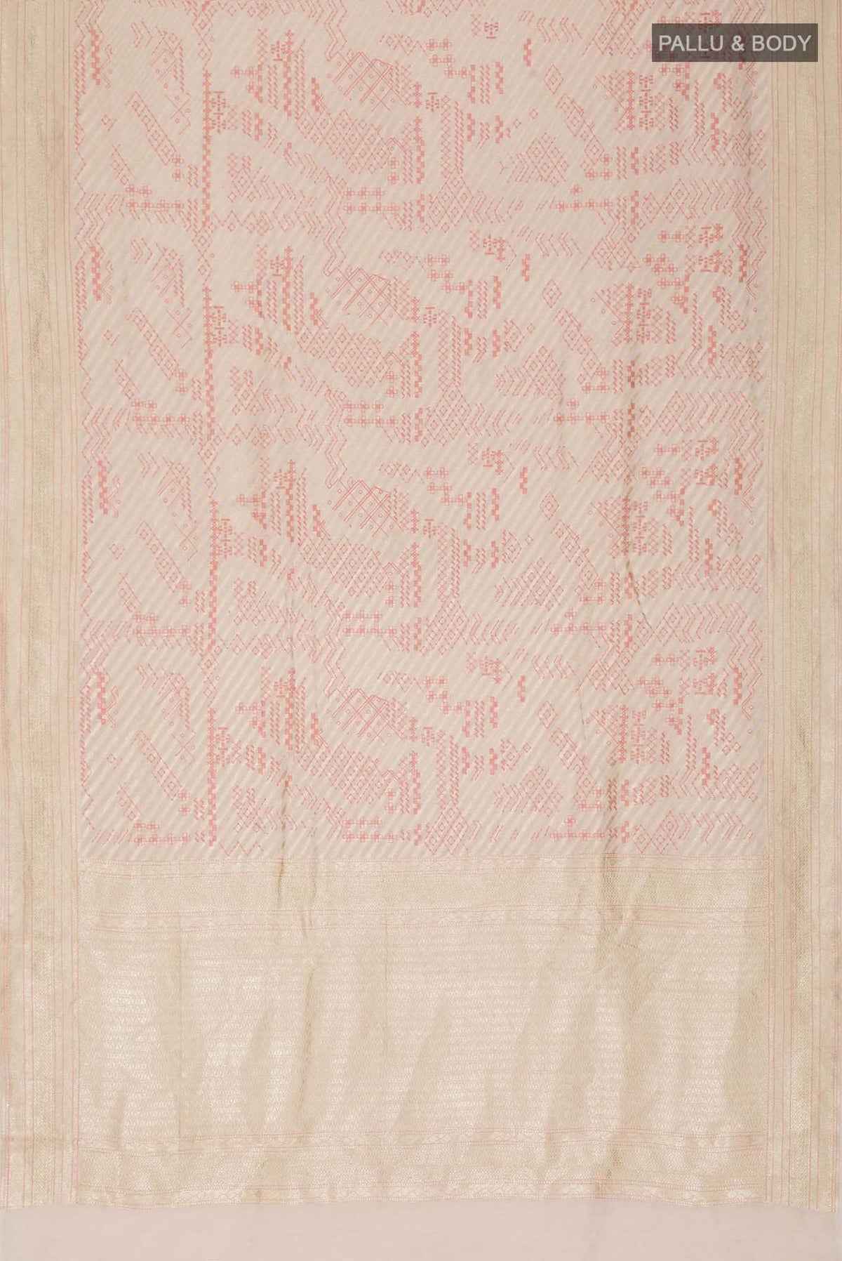 Beige Tussar Silk Saree