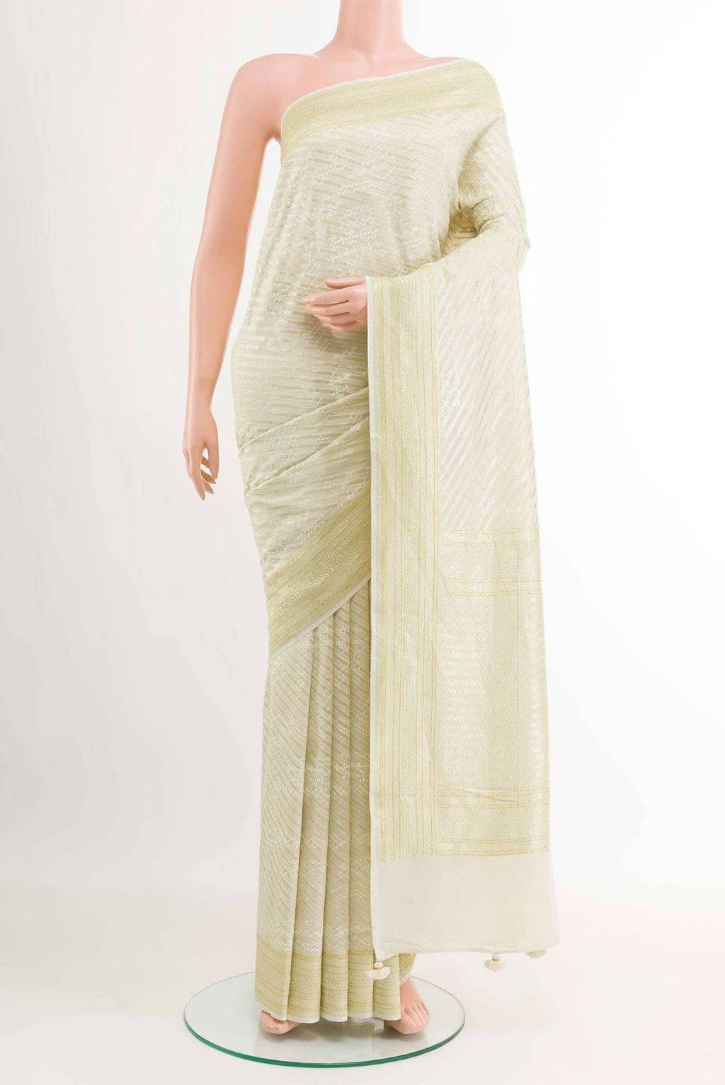 Off White Tussar Saree
