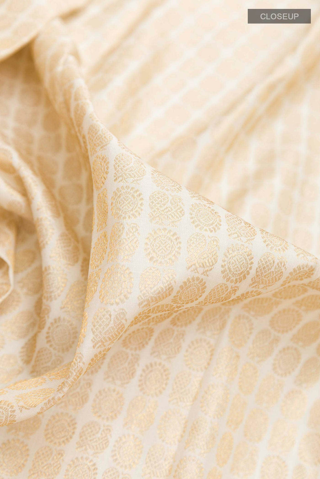 Off White Kanjivaram Silk Saree
