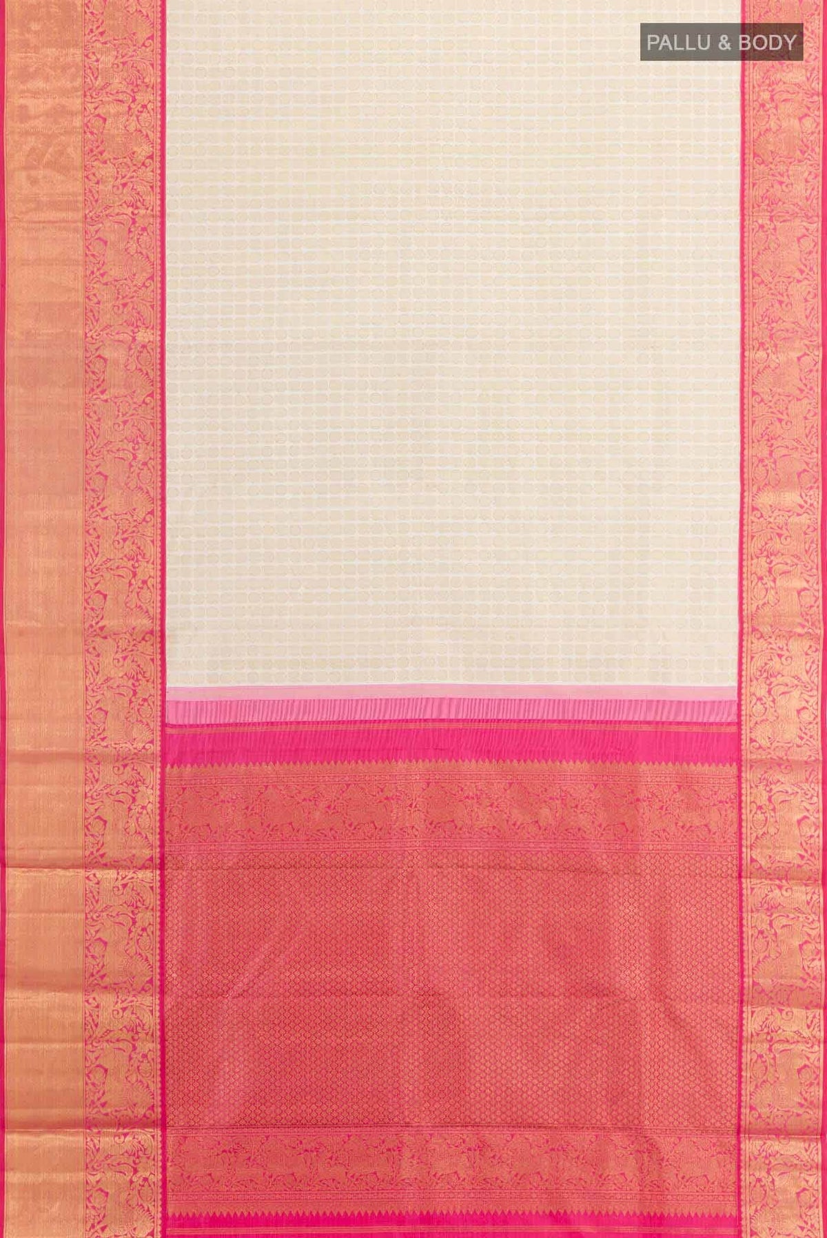 Off White Kanjivaram Silk Saree