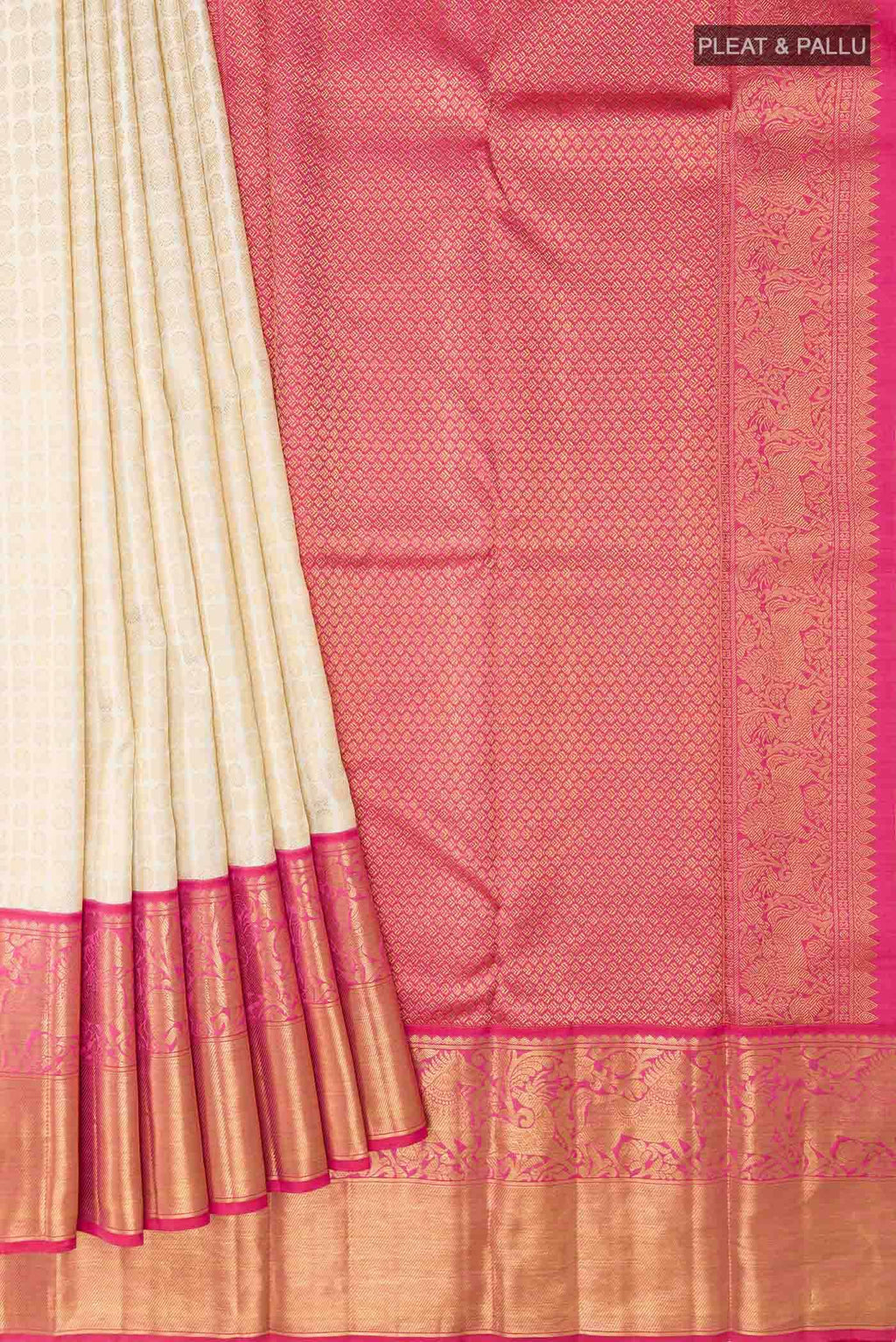 Off White Kanjivaram Silk Saree