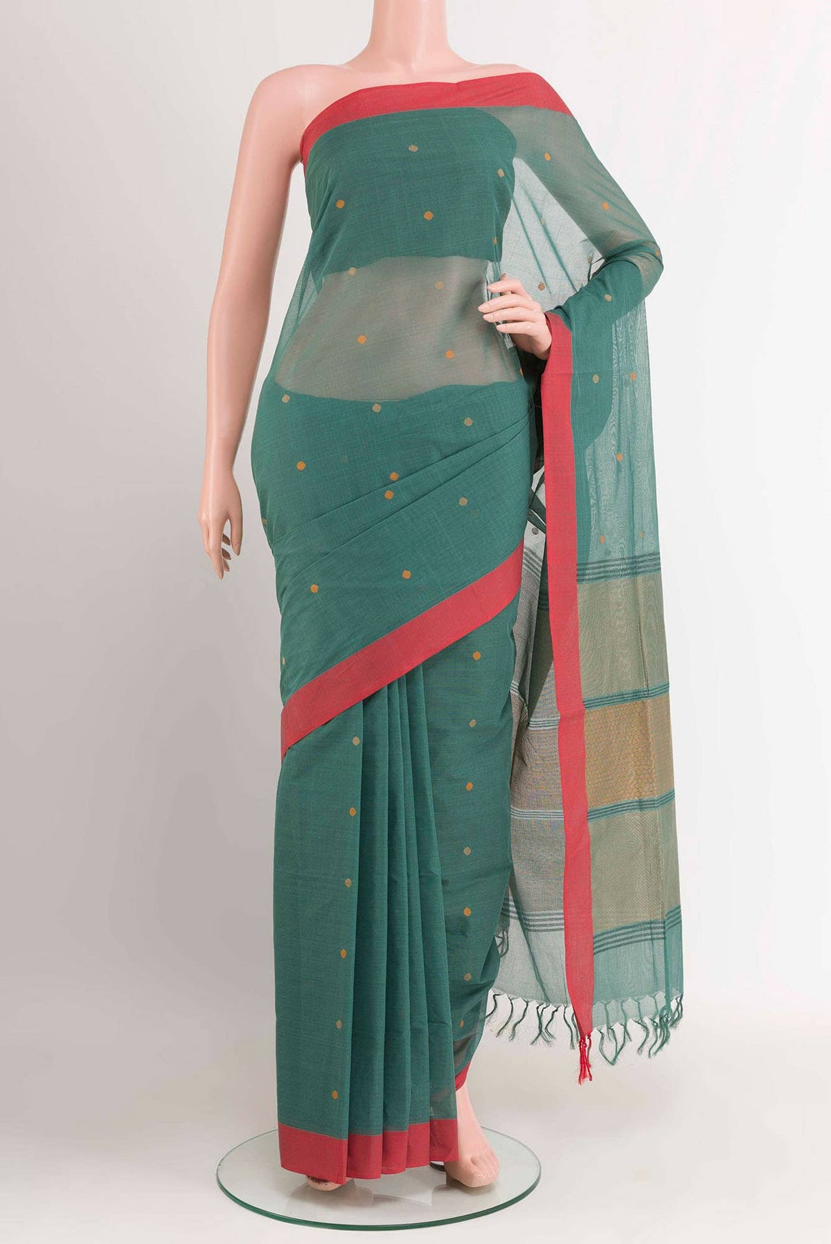 Green Coimbatore Cotton Saree