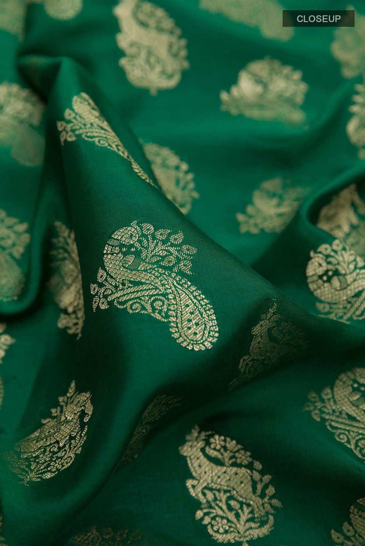 Green Mysore Crepe Saree