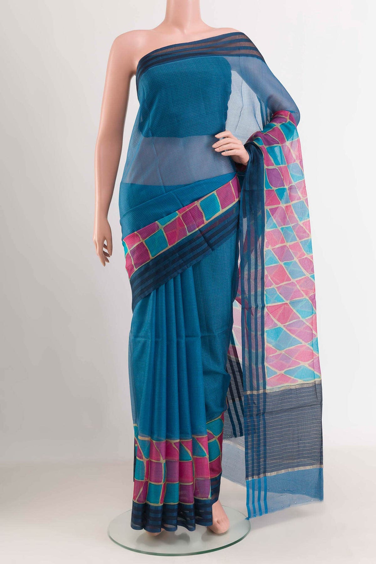 Blue Kota Cotton Saree