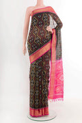 Black Blended Kora Cotton Saree