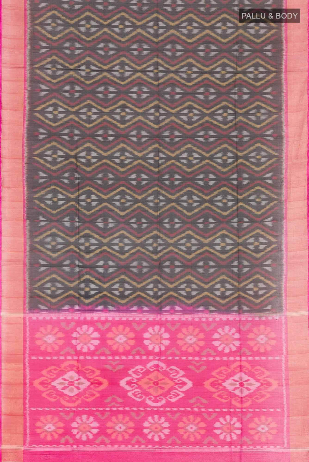 Black Blended Kora Cotton Saree