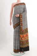 White Crepe Saree