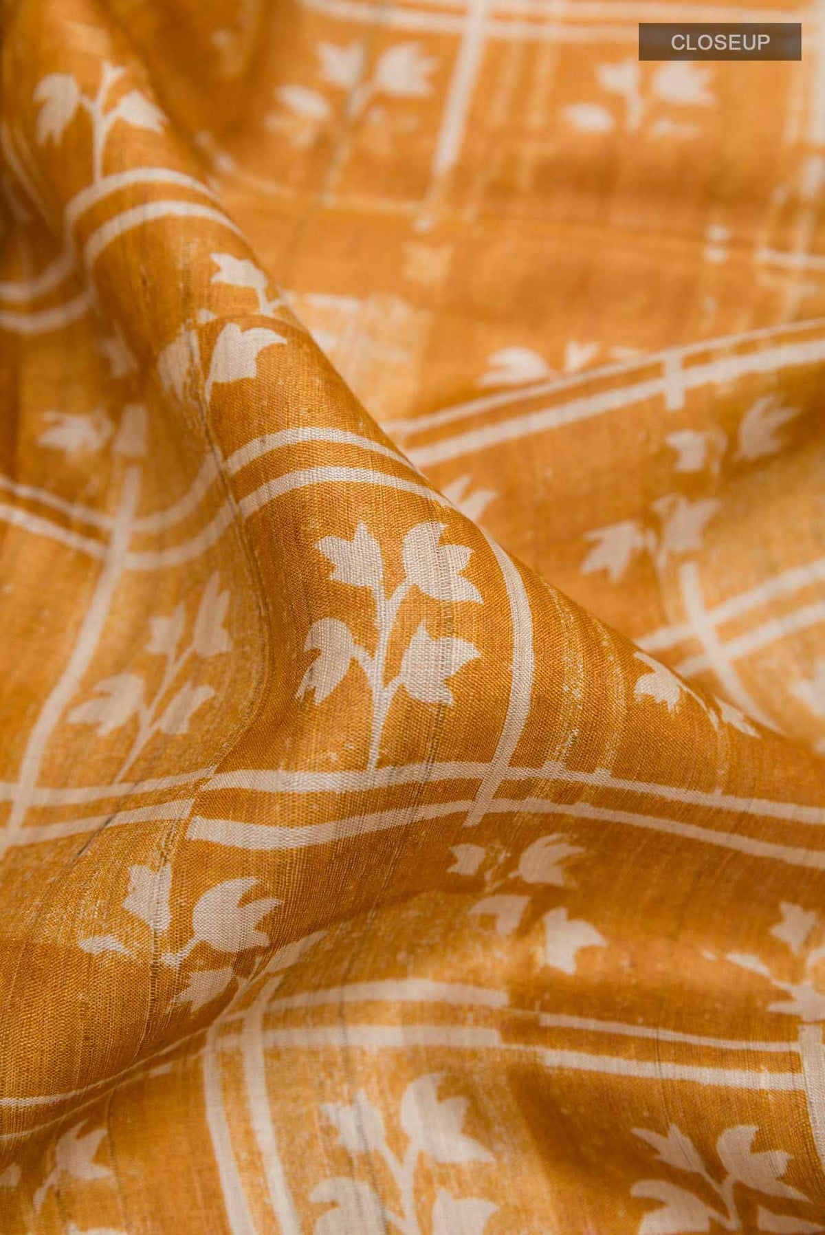 Mustard Tussar Silk Saree