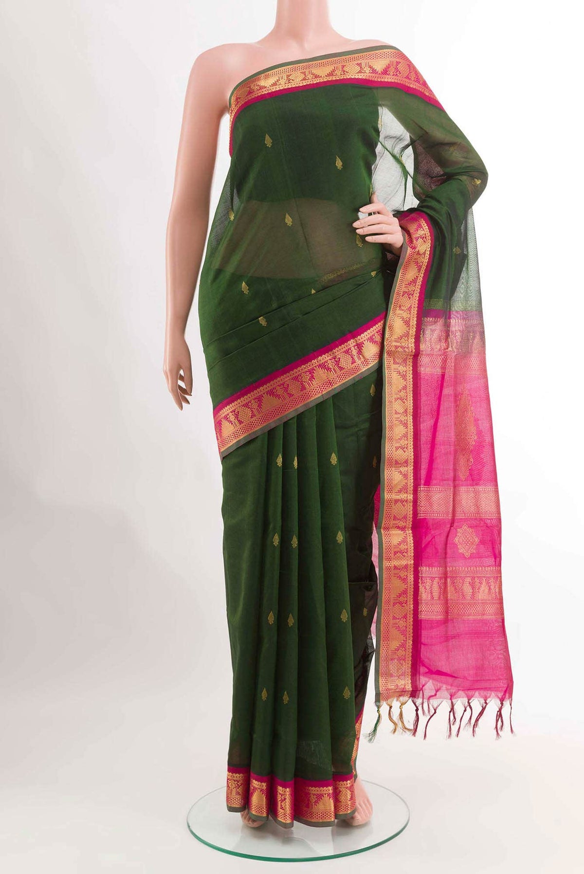 Green Silk Cotton Saree