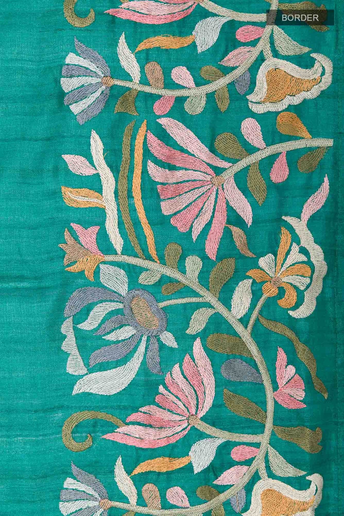 Sea Green Tussar Saree
