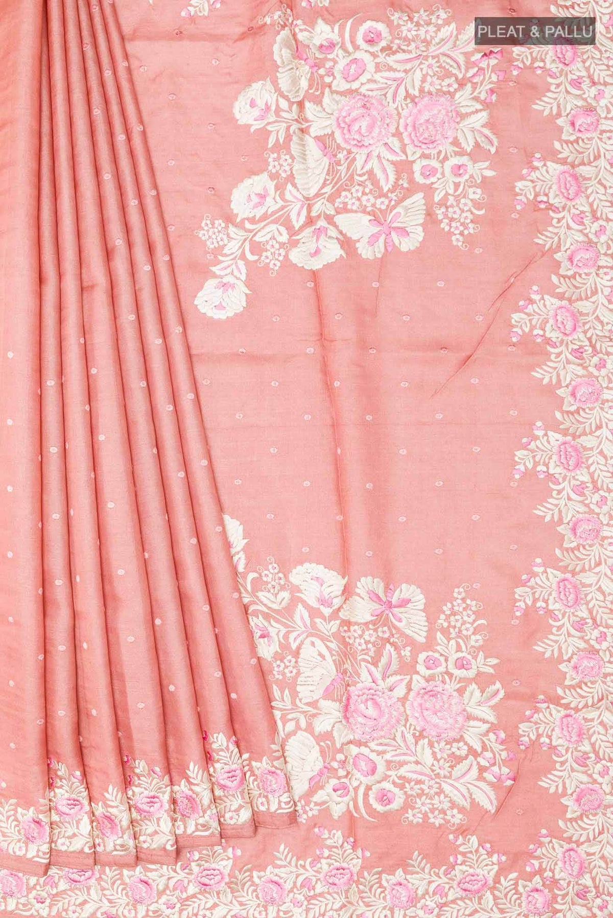Pink Tussar Saree