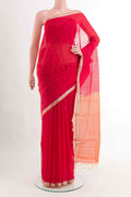 Red Blended Kora Cotton Saree