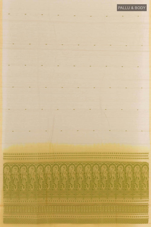 Beige Blended Kora Cotton Saree