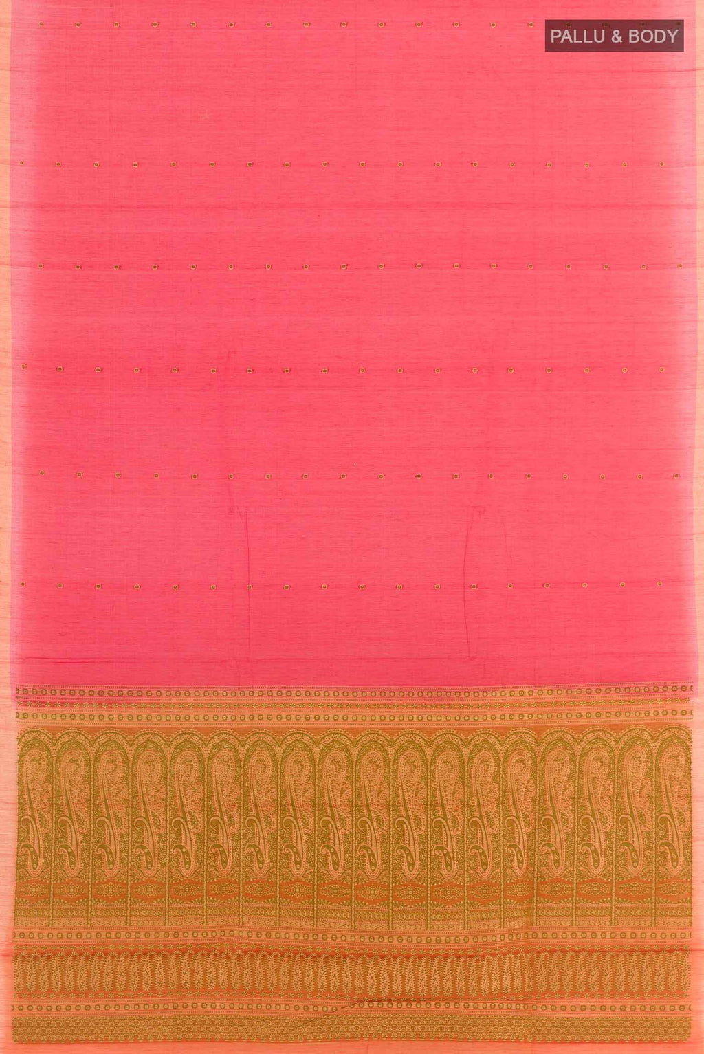 Red Blended Kora Cotton Saree