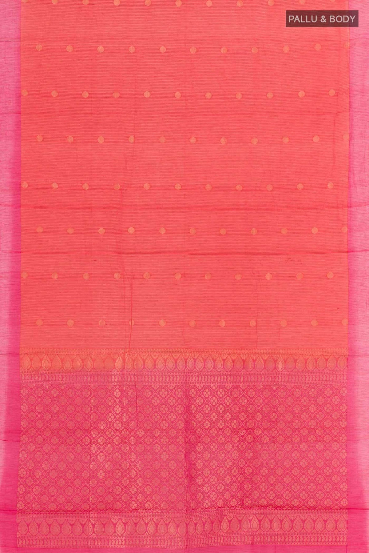 Red Blended Kora Cotton Saree