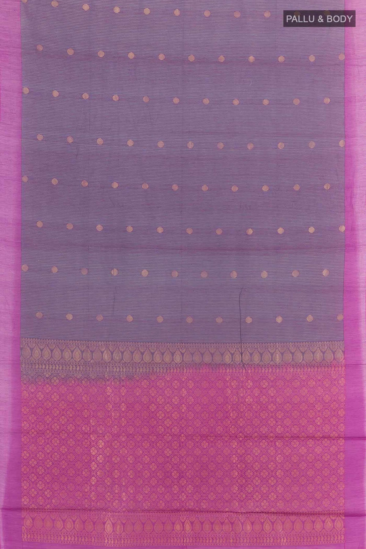 Purple Blended Kora Cotton Saree