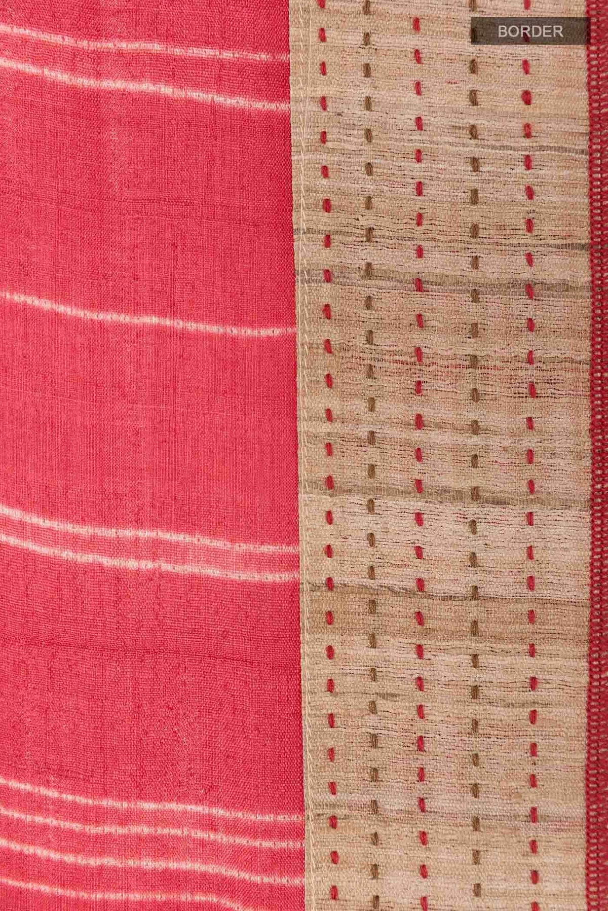 Red Tussar Saree