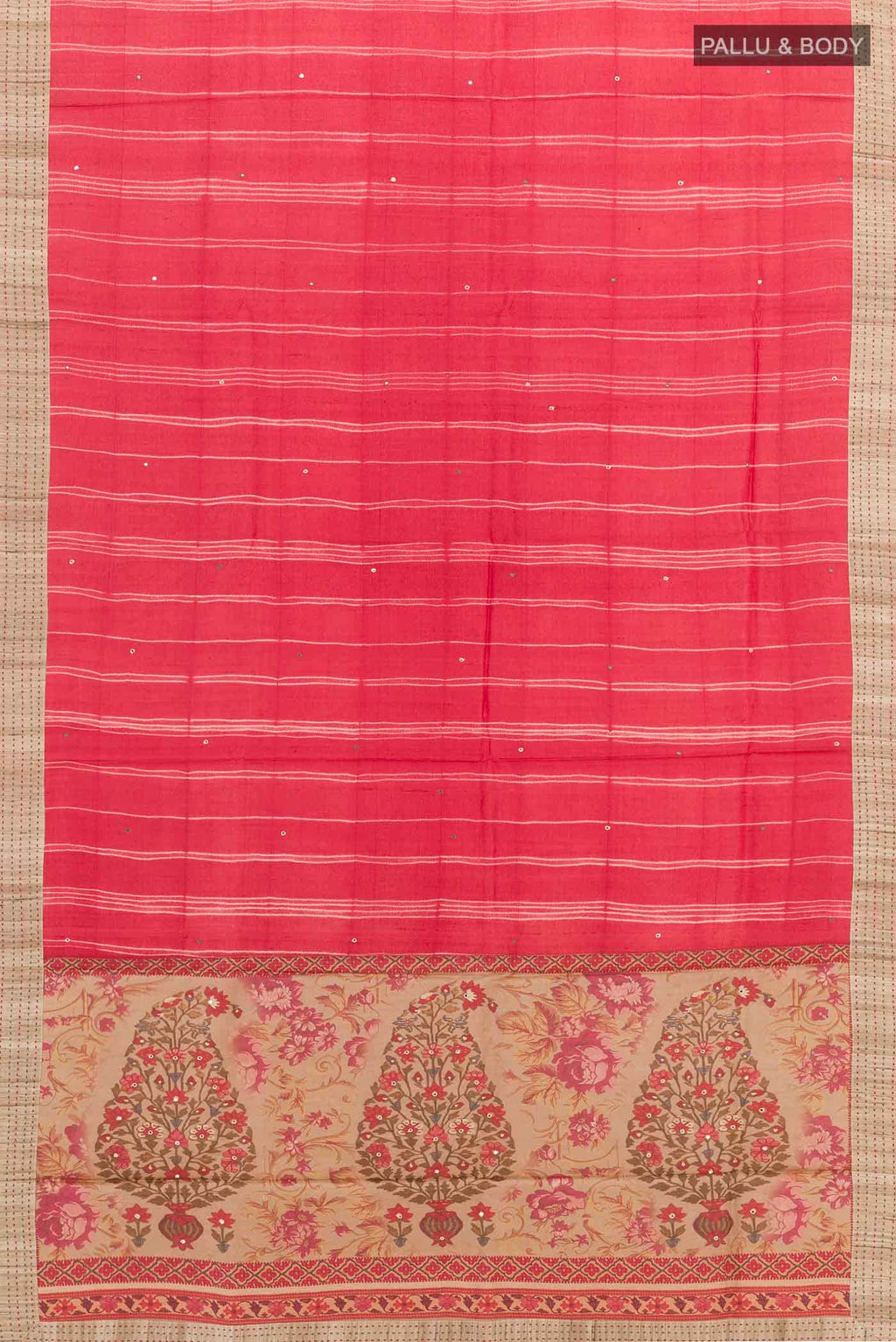 Red Tussar Saree