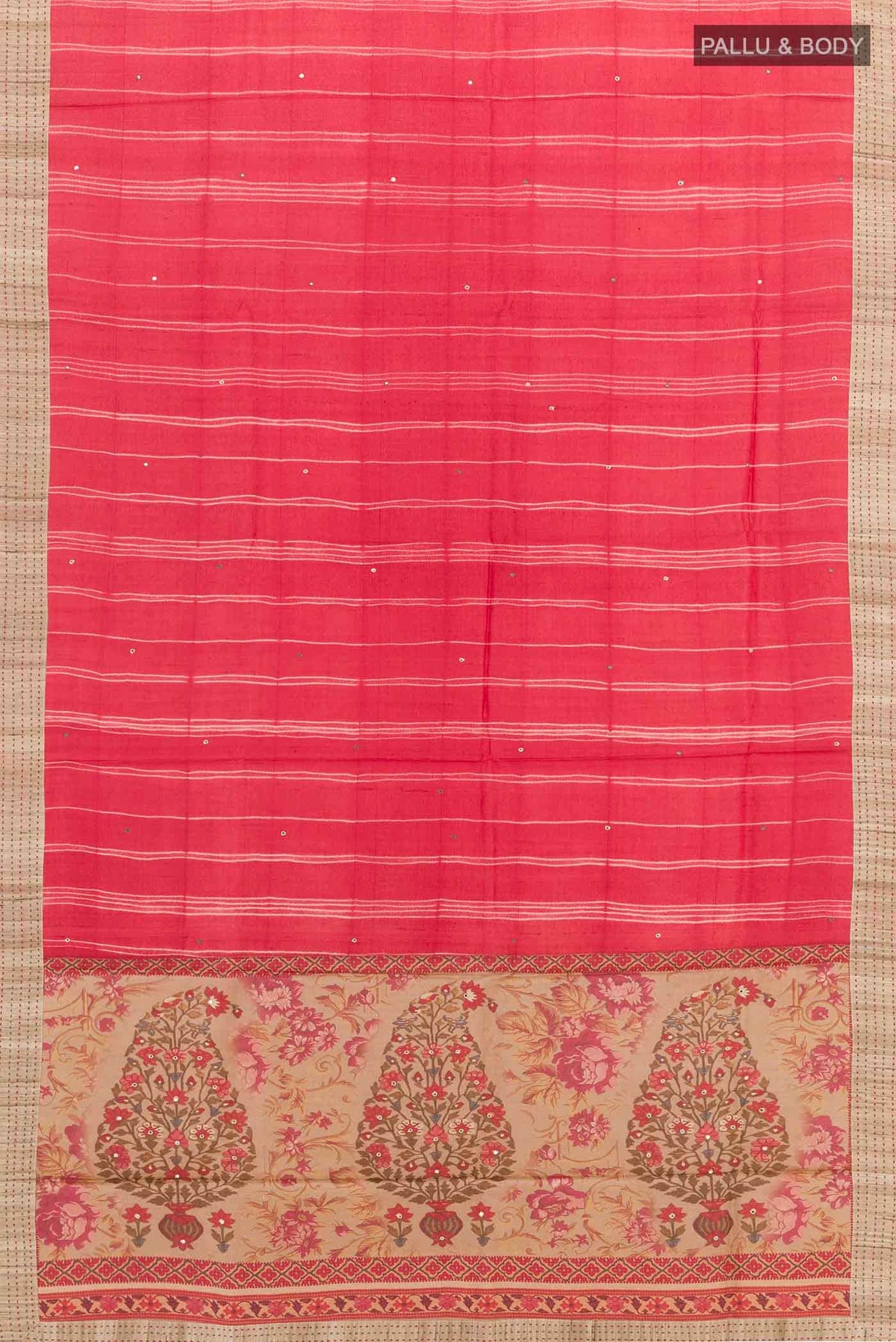 Red Tussar Saree