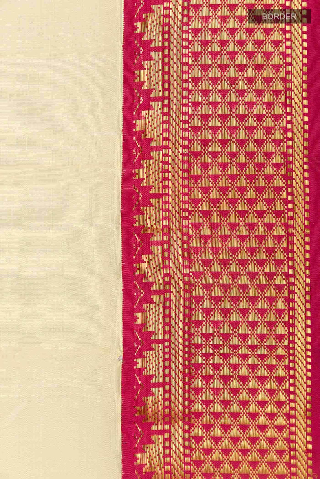 Cream Kanchipuram Silk Nine Yards Saree
