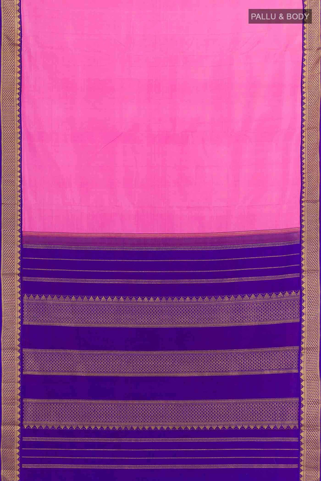 Pink Kanchipuram Silk Nine Yards Saree
