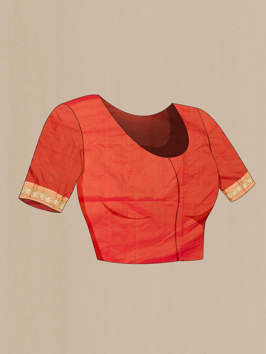 Orange Banarasi Silk Saree