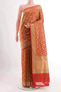 Orange Banarasi Silk Saree