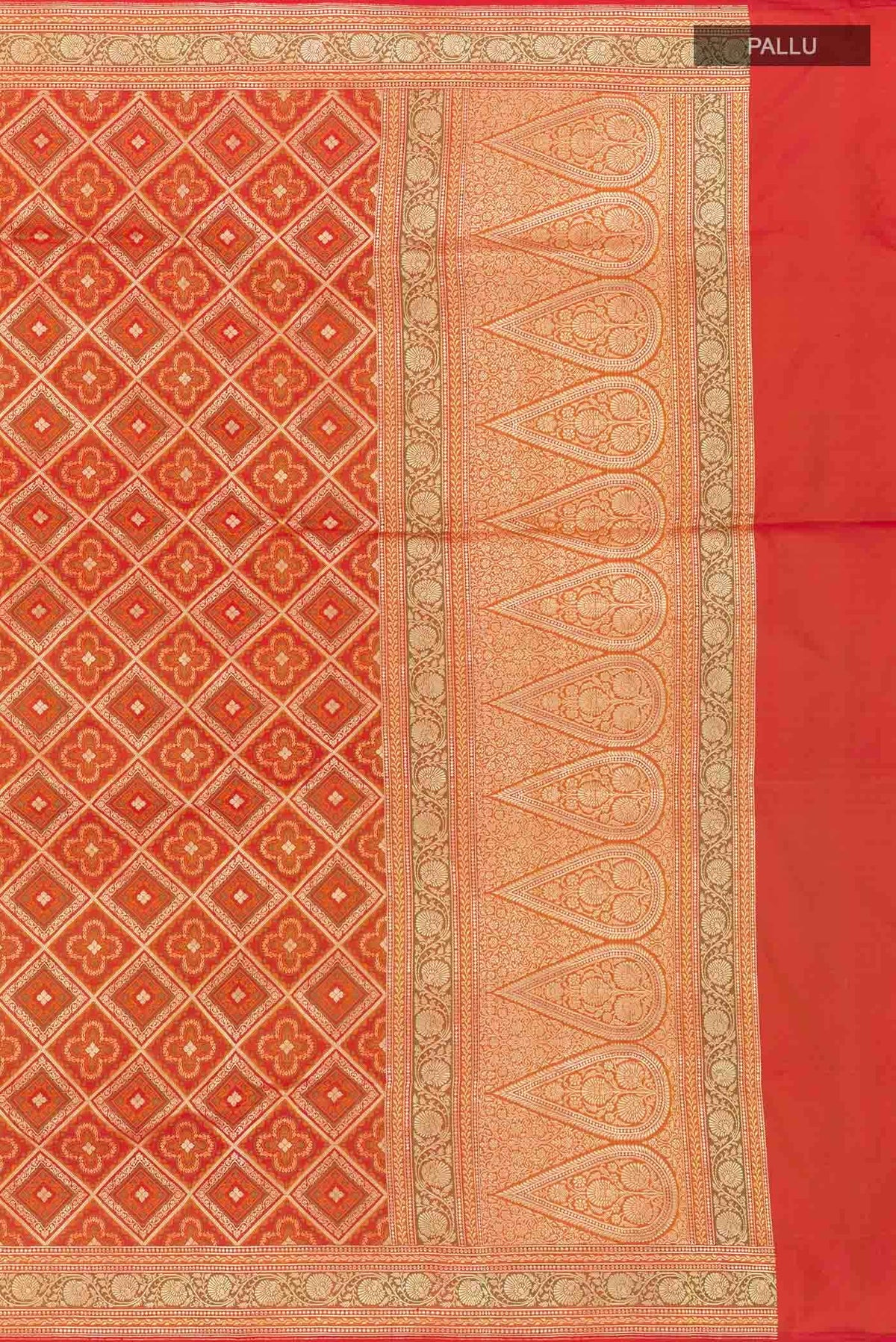 Orange Banarasi Silk Saree