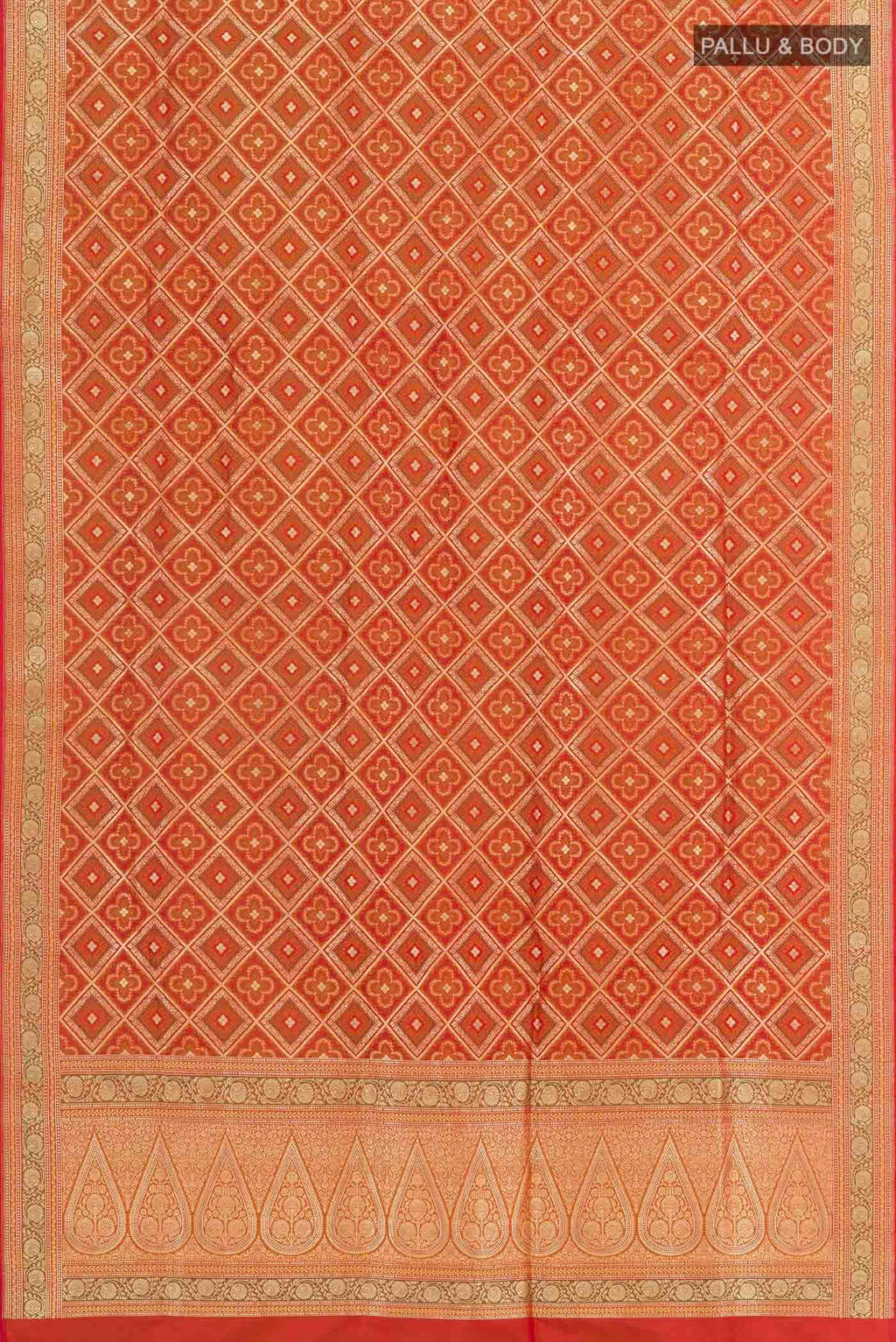 Orange Banarasi Silk Saree