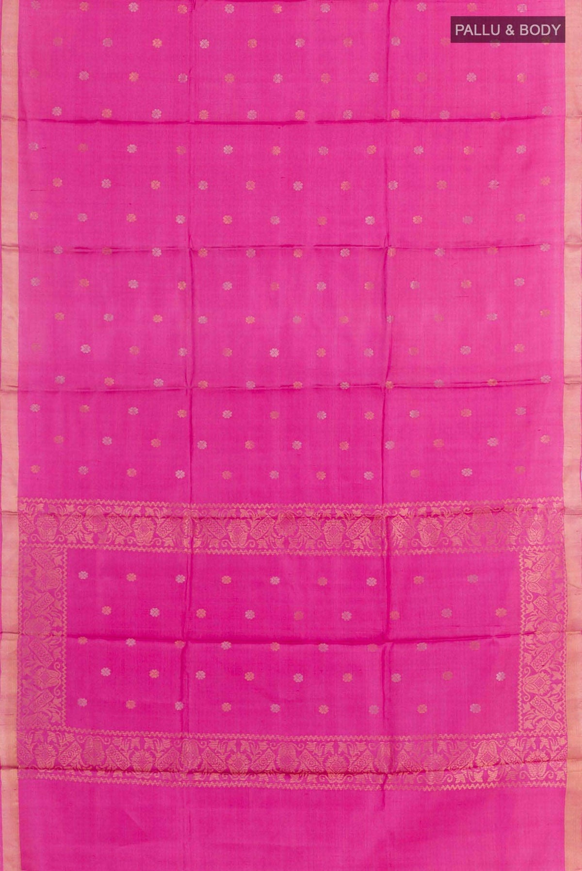 Pink Tussar Silk Saree
