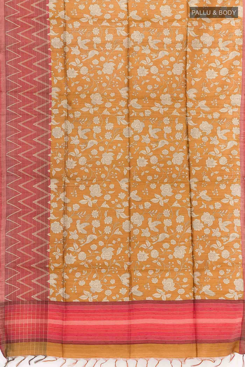 Mustard Tussar Saree