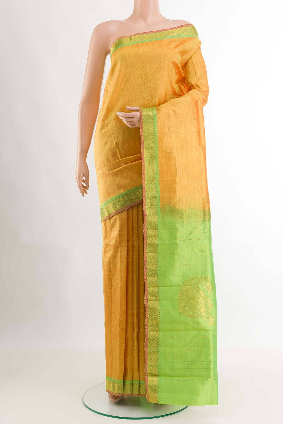 Yellow Kanchipuram Silk Saree