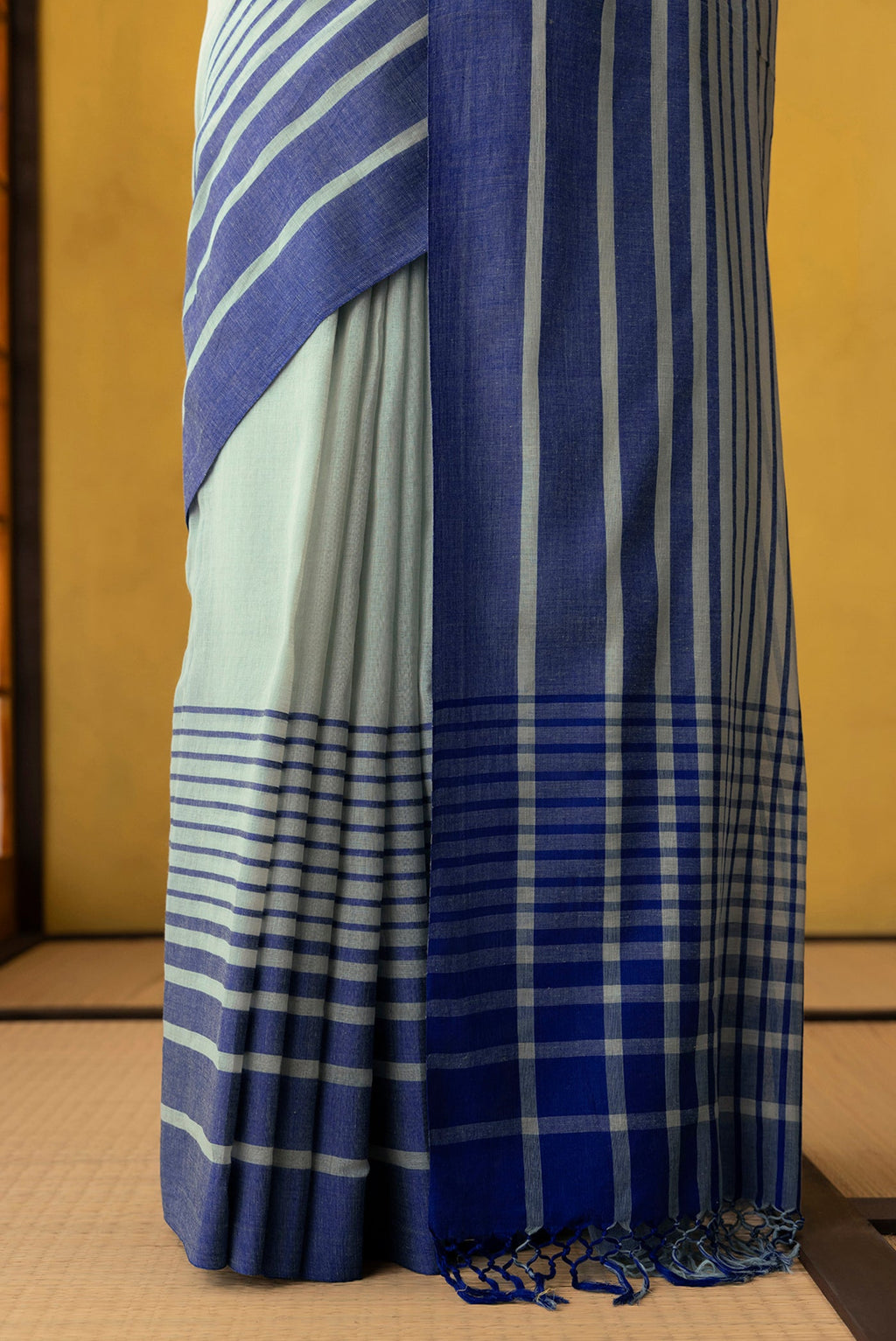 Titli-Powder Blue Cotton Saree