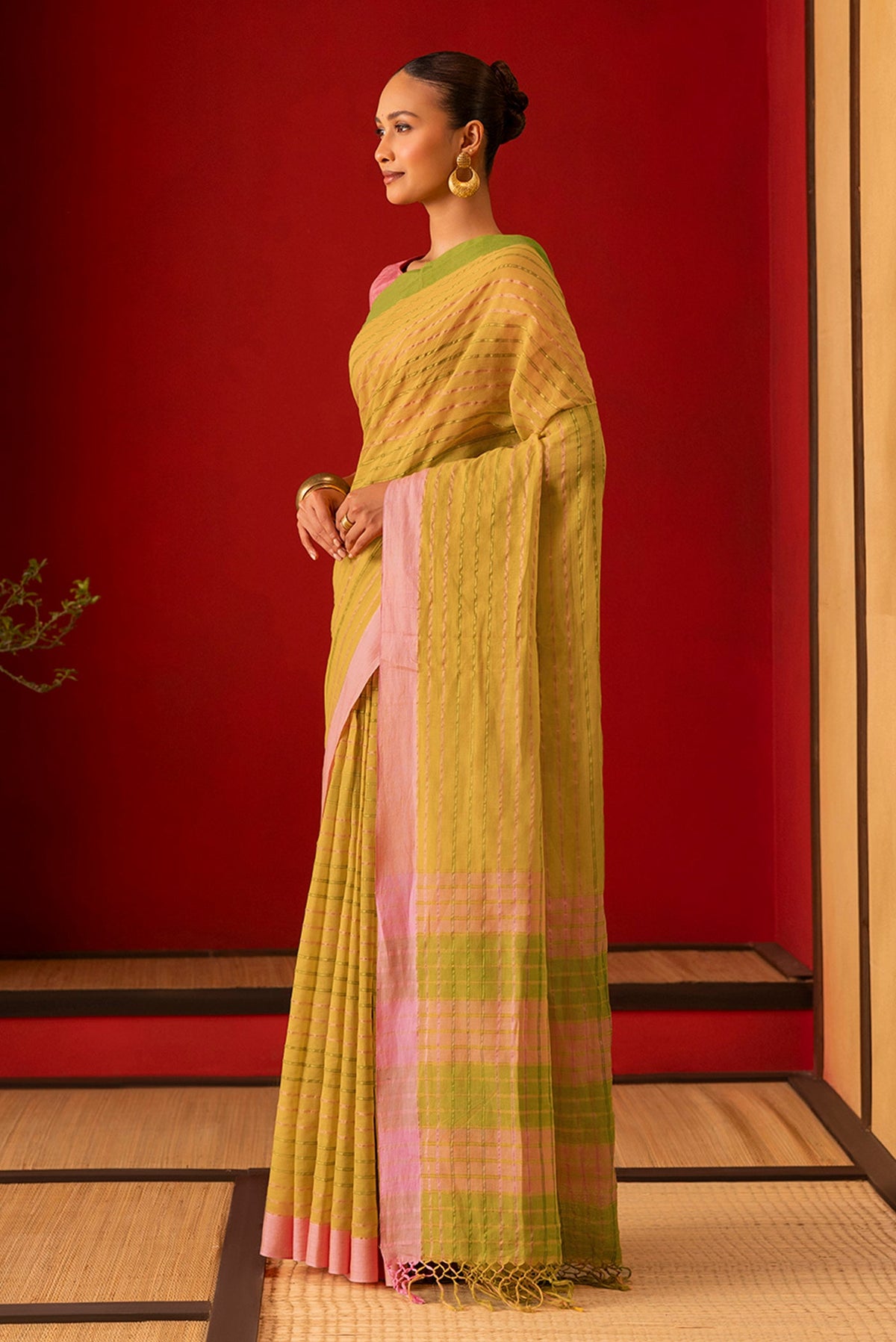 Mishri-Mustard Yellow Cotton Saree