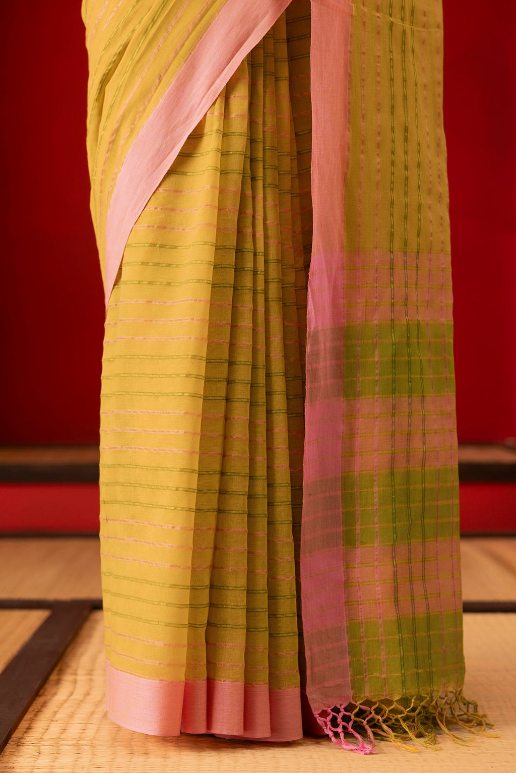 Mishri-Mustard Yellow Cotton Saree