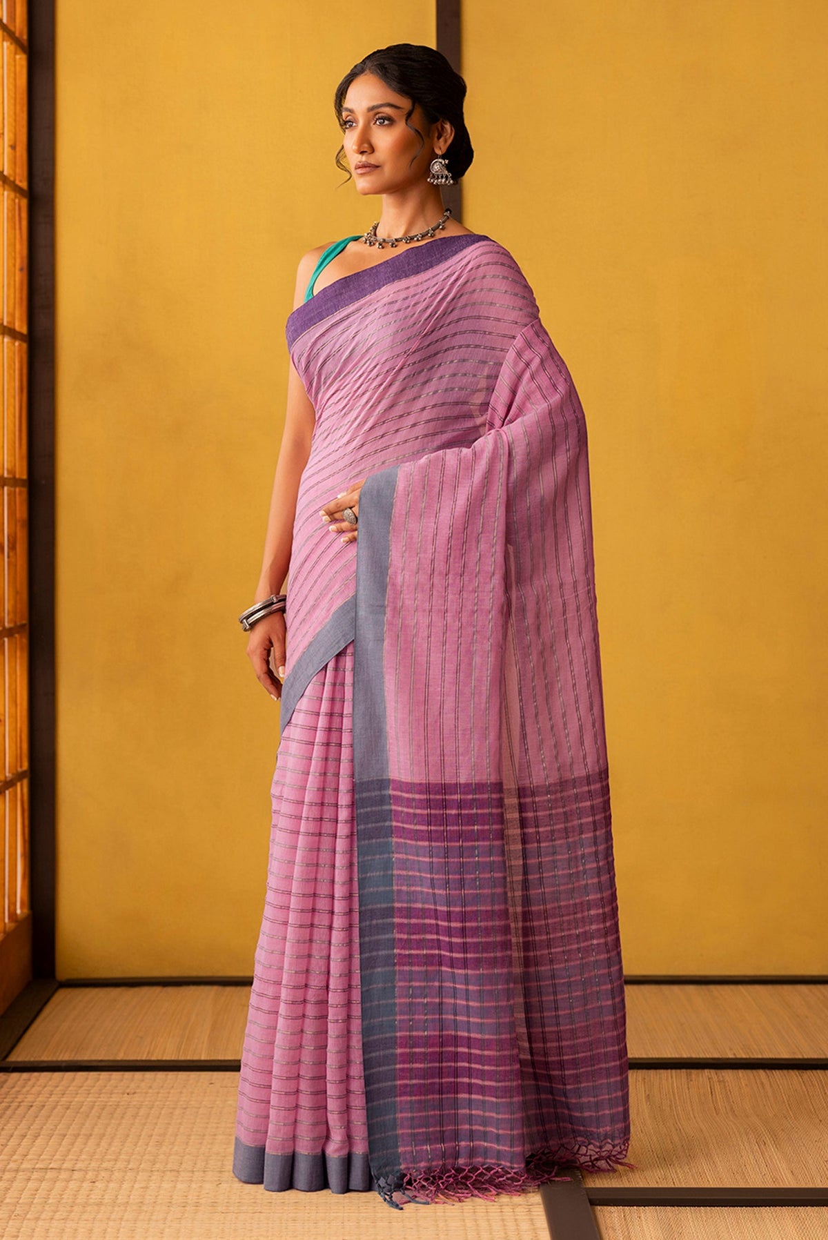 Mishri-Light Pink Cotton Saree
