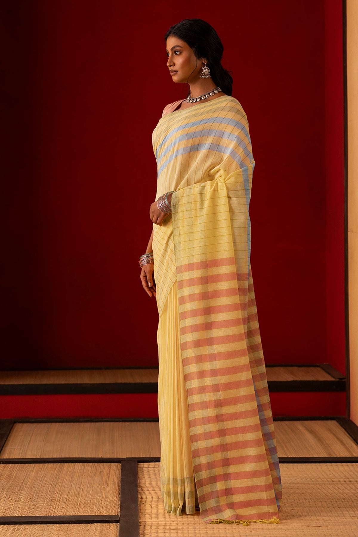 Yellow Cotton Saree