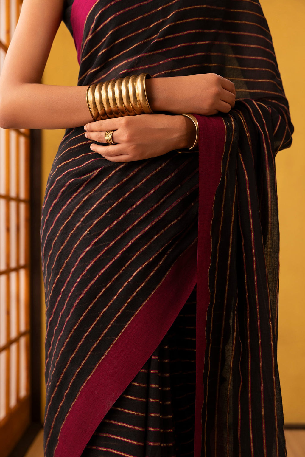 Mishri-Black Cotton Saree